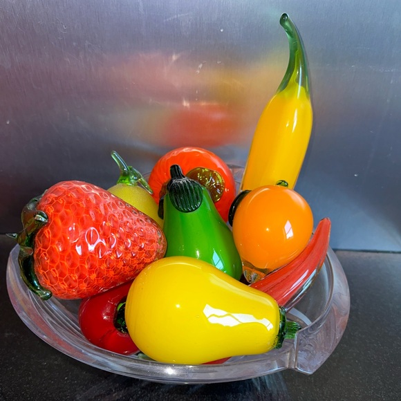 Murano Glass Hand Made Fruit Set - Picture 1 of 8